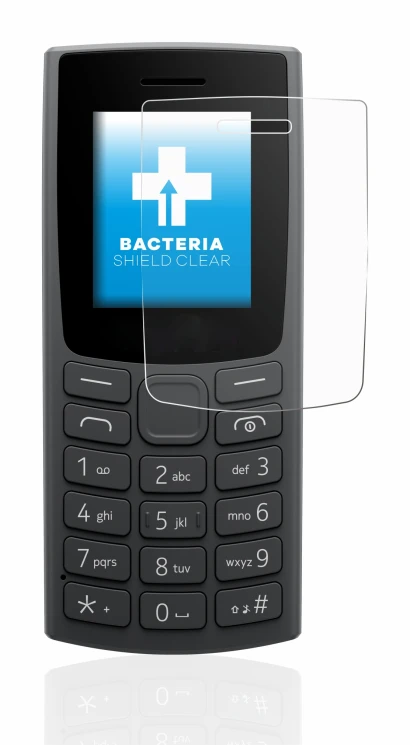 Immagine del dispositivo Nokia 105 (2023) con un'ampia varietà di protezioni per lo schermo.