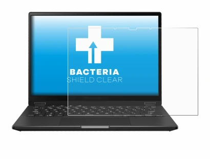 Immagine del dispositivo ASUS ROG Flow X13 2023 con un'ampia varietà di protezioni per lo schermo.