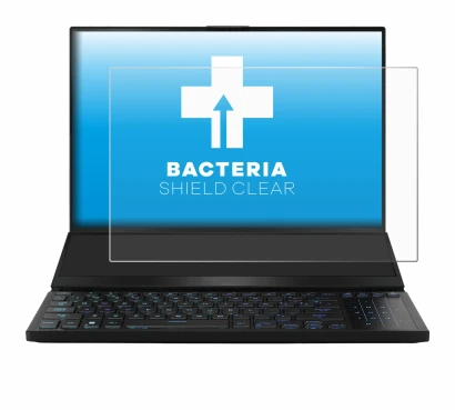 Immagine del dispositivo ASUS ROG Zephyrus Duo 16 2023 con un'ampia varietà di protezioni per lo schermo.