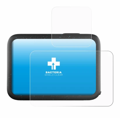 Immagine del dispositivo GoPro Hero 12 Black con un'ampia varietà di protezioni per lo schermo.