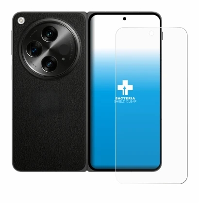 Immagine del dispositivo OnePlus Open con un'ampia varietà di protezioni per lo schermo.