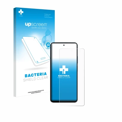 Parte frontale di una confezione del prodotto con il logo del marchio upscreen. Accanto è raffigurato il dispositivo Blackview