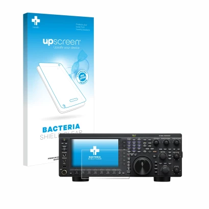 Parte frontale di una confezione del prodotto con il logo del marchio upscreen. Accanto è raffigurato il dispositivo Kenwood T