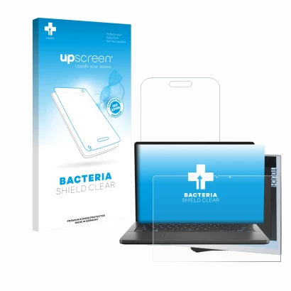 Parte frontale di una confezione del prodotto con il logo del marchio upscreen. Accanto è raffigurato il dispositivo ASUS ROG