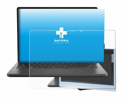 Immagine del dispositivo ASUS ROG Zephyrus G14 2024 GA403 con un'ampia varietà di protezioni per lo schermo.