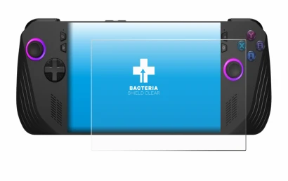 Immagine del dispositivo ASUS ROG Ally X (2024) con un'ampia varietà di protezioni per lo schermo.