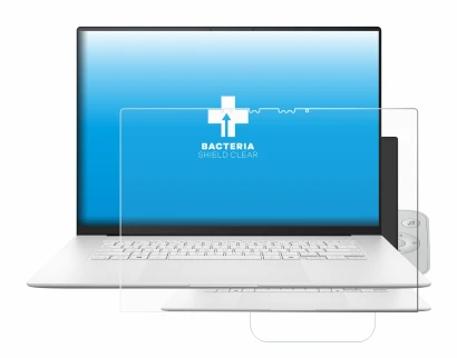 Immagine del dispositivo ASUS ZenBook S 16 con un'ampia varietà di protezioni per lo schermo.