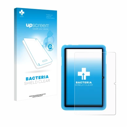 Parte frontale di una confezione del prodotto con il logo del marchio upscreen. Accanto è raffigurato il dispositivo Blackview