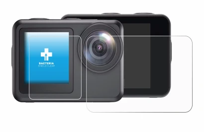 Immagine del dispositivo Akaso Brave 7 LE con un'ampia varietà di protezioni per lo schermo.