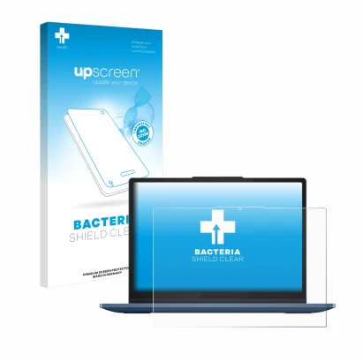 Parte frontale di una confezione del prodotto con il logo del marchio upscreen. Accanto è raffigurato il dispositivo Lenovo Id