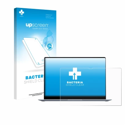 Parte frontale di una confezione del prodotto con il logo del marchio upscreen. Accanto è raffigurato il dispositivo Samsung G