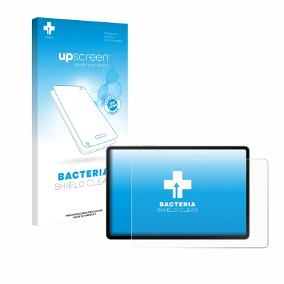 Parte frontale di una confezione del prodotto con il logo del marchio upscreen. Accanto è raffigurato il dispositivo Samsung G