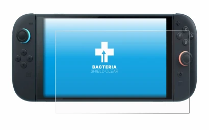 Immagine del dispositivo Nintendo Switch 2 con un'ampia varietà di protezioni per lo schermo.