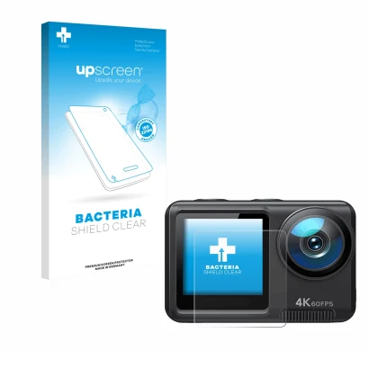 Parte frontale di una confezione del prodotto con il logo del marchio upscreen. Accanto è raffigurato il dispositivo Wolfang G