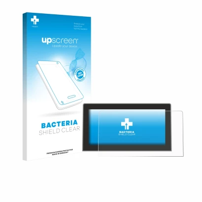 Parte frontale di una confezione del prodotto con il logo del marchio upscreen. Accanto è raffigurato il dispositivo Volkswage