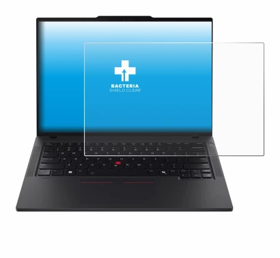 Immagine del dispositivo Lenovo ThinkPad T14 Gen 6 con un'ampia varietà di protezioni per lo schermo.