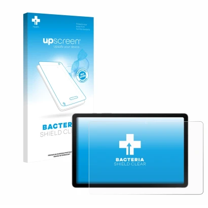 Parte frontale di una confezione del prodotto con il logo del marchio upscreen. Accanto è raffigurato il dispositivo Samsung G