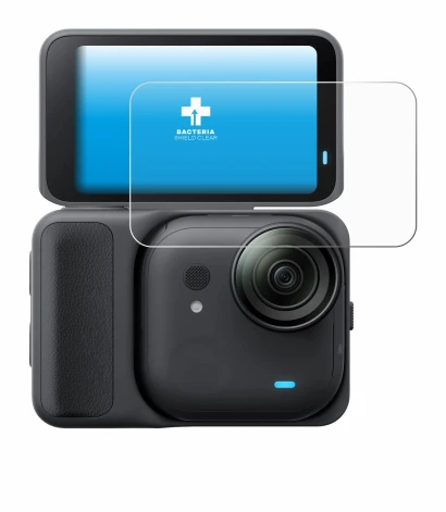 Immagine del dispositivo Insta360 Go Ultra con un'ampia varietà di protezioni per lo schermo.