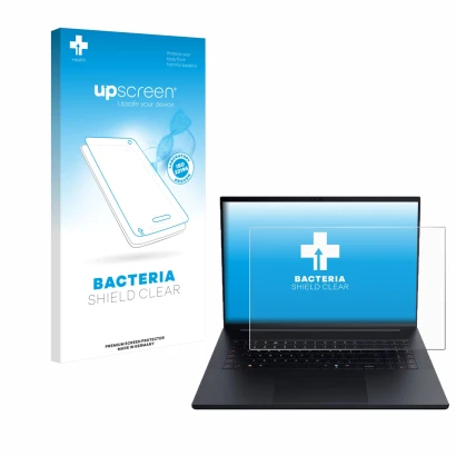 Parte frontale di una confezione del prodotto con il logo del marchio upscreen. Accanto è raffigurato il dispositivo Razer Bla