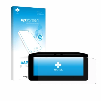 Parte frontale di una confezione del prodotto con il logo del marchio upscreen. Accanto è raffigurato il dispositivo Ducati XD