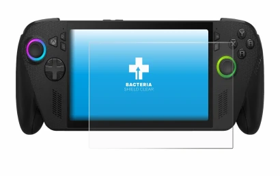 Immagine del dispositivo ASUS ROG Xbox Ally X con un'ampia varietà di protezioni per lo schermo.