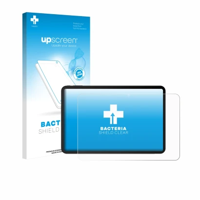 Parte frontale di una confezione del prodotto con il logo del marchio upscreen. Accanto è raffigurato il dispositivo Doogee Ta