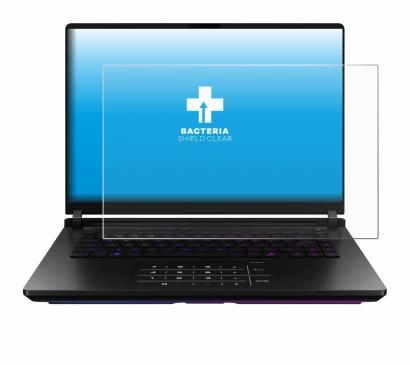 Immagine del dispositivo ASUS ROG Strix SCAR 18 2025 con un'ampia varietà di protezioni per lo schermo.