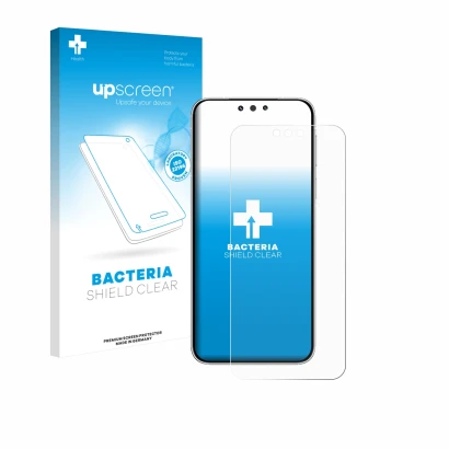 Parte frontale di una confezione del prodotto con il logo del marchio upscreen. Accanto è raffigurato il dispositivo Huawei Ma