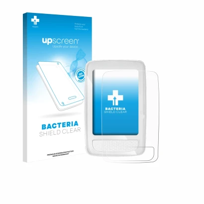 Parte frontale di una confezione del prodotto con il logo del marchio upscreen. Accanto è raffigurato il dispositivo Giant Axa