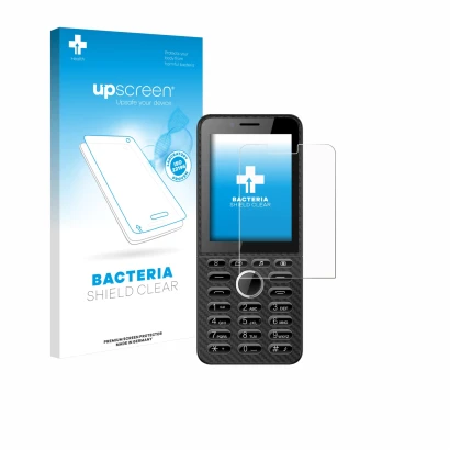 Parte frontale di una confezione del prodotto con il logo del marchio upscreen. Accanto è raffigurato il dispositivo Energizer