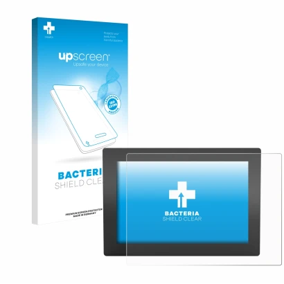 Parte frontale di una confezione del prodotto con il logo del marchio upscreen. Accanto è raffigurato il dispositivo WAGO Web 