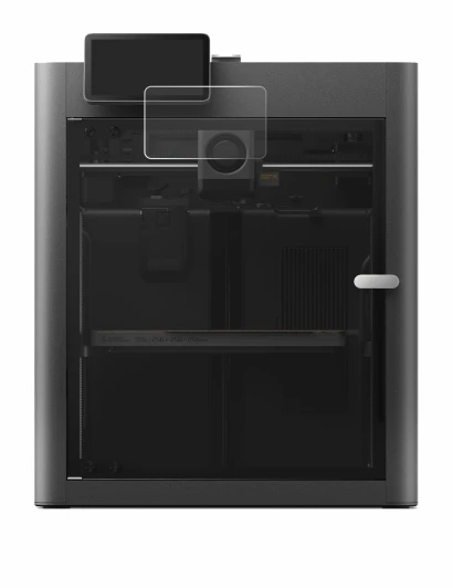 Immagine del dispositivo Bambu Lab X2D con un'ampia varietà di protezioni per lo schermo.
