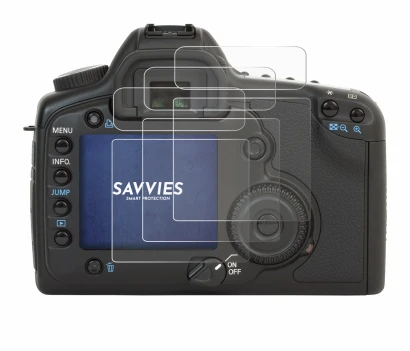 Immagine del dispositivo Canon EOS 5D con un'ampia varietà di protezioni per lo schermo.