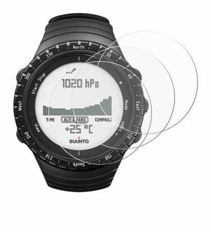 Immagine del dispositivo Suunto Core Regular Black con un'ampia varietà di protezioni per lo schermo.