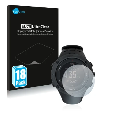 Parte frontale di una confezione del prodotto con il logo del marchio Savvies. Accanto è raffigurato il dispositivo Suunto Amb