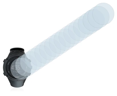 Immagine del dispositivo Suunto Ambit3 Peak Black con un'ampia varietà di protezioni per lo schermo.