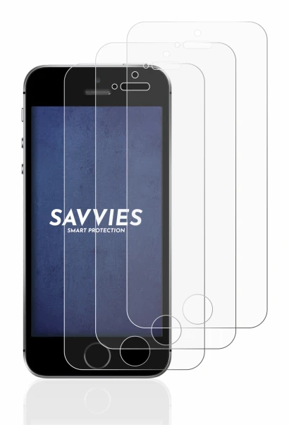 Immagine del dispositivo Apple iPhone SE 2016 con un'ampia varietà di protezioni per lo schermo.