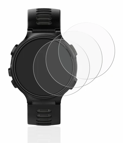 Immagine del dispositivo Garmin Forerunner 735XT con un'ampia varietà di protezioni per lo schermo.