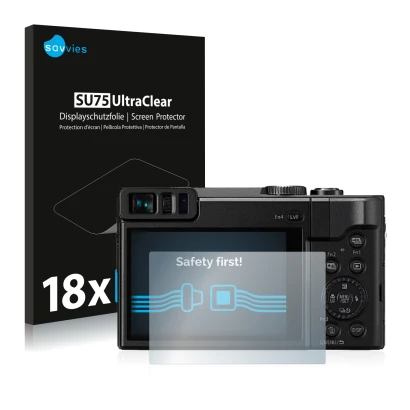 Parte frontale di una confezione del prodotto con il logo del marchio Savvies. Accanto è raffigurato il dispositivo Panasonic 