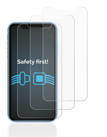 Immagine del dispositivo Apple iPhone XR con un'ampia varietà di protezioni per lo schermo.
