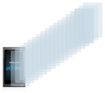 Immagine del dispositivo Sony Walkman A40 con un'ampia varietà di protezioni per lo schermo.