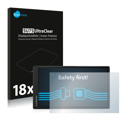 Parte frontale di una confezione del prodotto con il logo del marchio Savvies. Accanto è raffigurato il dispositivo Garmin Dri