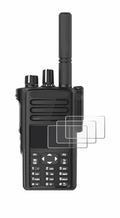 Immagine del dispositivo Motorola DP4801e con un'ampia varietà di protezioni per lo schermo.