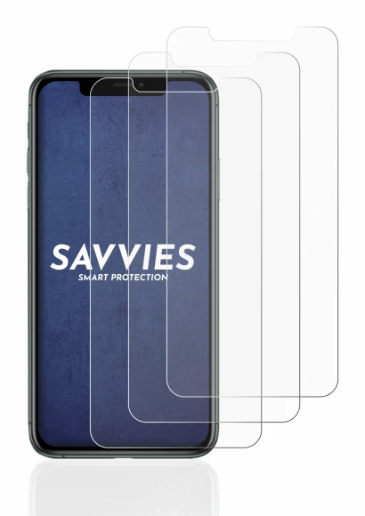 Immagine del dispositivo Apple iPhone 11 Pro Max con un'ampia varietà di protezioni per lo schermo.