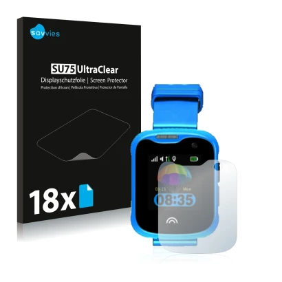 Parte frontale di una confezione del prodotto con il logo del marchio Savvies. Accanto è raffigurato il dispositivo KiDSnav Ul