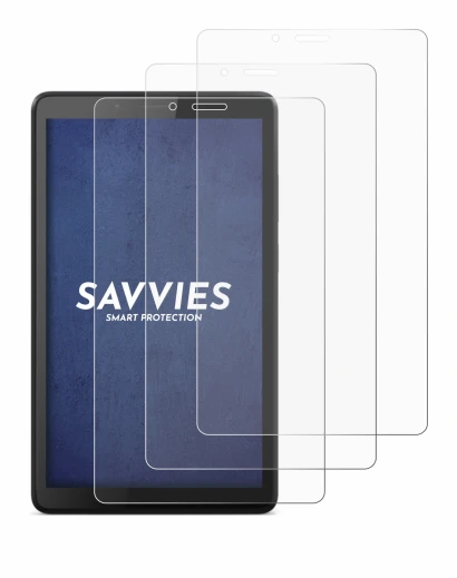 Immagine del dispositivo Lenovo Tab M7 con un'ampia varietà di protezioni per lo schermo.