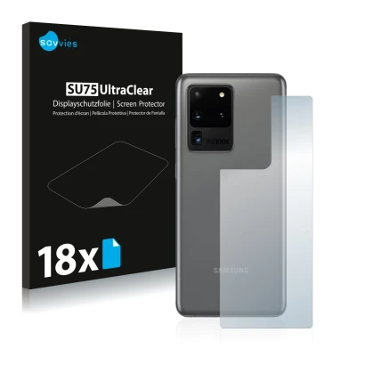 Parte frontale di una confezione del prodotto con il logo del marchio Savvies. Accanto è raffigurato il dispositivo Samsung Ga