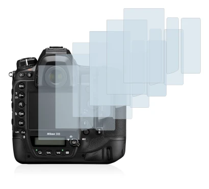 Immagine del dispositivo Nikon D6 con un'ampia varietà di protezioni per lo schermo.