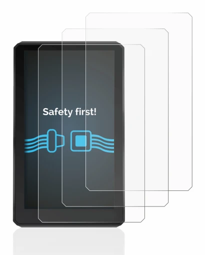 Immagine del dispositivo Garmin zumo XT con un'ampia varietà di protezioni per lo schermo.