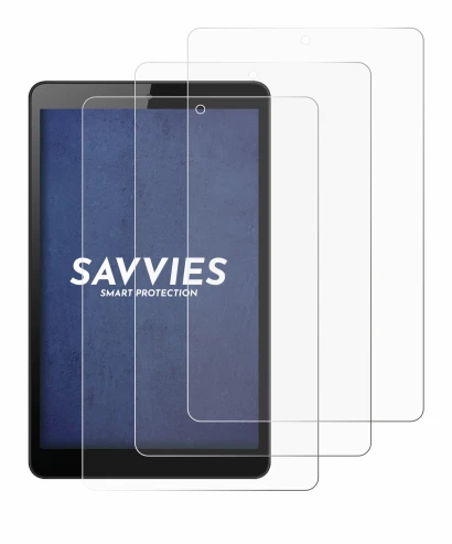 Immagine del dispositivo Huawei MediaPad M5 Lite 8" con un'ampia varietà di protezioni per lo schermo.